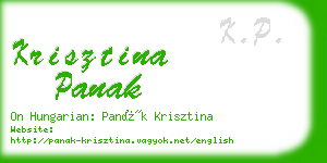 krisztina panak business card